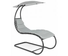Sedia Dondolo Pensile Chaise Longue Con Tettuccio Duini Larry Grigio Chiaro