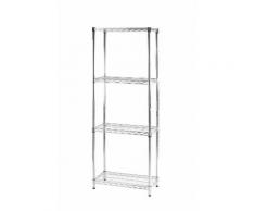 Scaffale In Metallo Cromato 4 Ripiani 35x60x168cm Tosini 4x356016