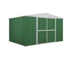 Casetta Box Da Giardino In Lamiera Verde Per Deposito Attrezzi 360x260x212cm Enaudi