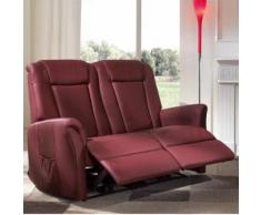 Divano 2 Posti Reclinabile A 1 Motore Stones Twin Zero Wall Ecopelle Bordeaux