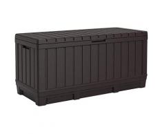 Baule Cassapanca Da Esterno 128x59x53,6 Cm In Resina Effetto Legno Keter Kentwood Marrone