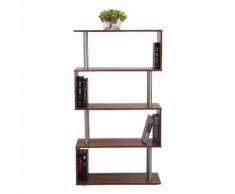 Libreria Da Parete In Legno Noce 80x30x145 Cm Benzoni