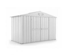 Casetta Box Da Giardino In Lamiera Di Acciaio Porta Utensili 327x155x217 Cm Enaudi Bianco