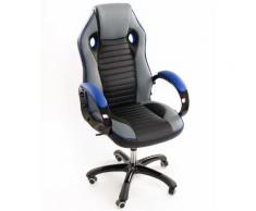 Sedia Poltrona Presidenziale Da Gaming Ufficio In Eco Pelle Bozzini Sport Racing Blu