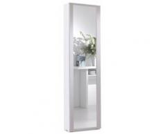 Scarpiera Mobile 7 Ripiani 50x32x182 Cm In Mdf Con Anta A Specchio Vanelli Bianco E Larice