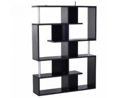 Mobile A Scaffali Libreria 5 Livelli In Legno Nero 120x28.6x160 Cm Benzoni