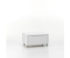 Cassettiera Con Ruote 1 Cassetto 60x45x32 Cm In Legno Tft Belsk Bianco Opaco