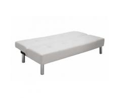 Divano Letto 2 Posti Reclinabile Ecopelle Rizzetti Ginger Bianco