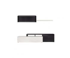 Parete Attrezzata Mobile Tv 1 Pensile Rizzetti Mondrian Bianco E Grigio Cenere
