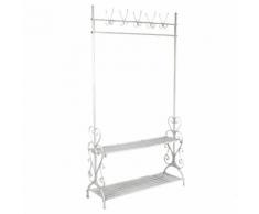 Appendiabiti In Metallo 5 Posti Con Ripiani 100x37h182,5cm Adami Bianco