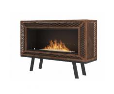 Camino A Bioetanolo Da Pavimento 100x47 Cm Con Vetro Ruiz Industrial Marrone