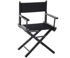 Sedia Da Regista Pieghevole In Legno Di Faggio 54x40x83 Cm Benzoni Nero