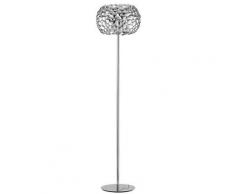 Piantana Decoro Simil Sassi Metallo Cromata Lampada Da Terra Moderna E27 Ambiente I-dioniso-pt-cr