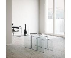 Tavolino In Vetro Modulabile Itamoby Nest Trasparente