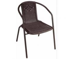 Sedia Da Giardino In Acciaio E Rattan Becker Wood Marrone