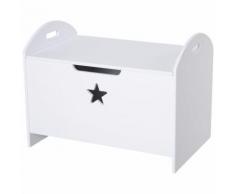 Baule Cassapanca Contenitore 62x40x46,5 Cm In Legno Benzoni Bianco