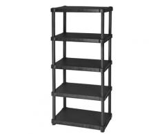 Scaffale In Resina Antiurto 5 Ripiani 80x40x188 Cm Bauer Nero