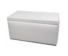 Baule Cassapanca Pouf Contenitore In Ecopelle Avalli Silvia Bianco