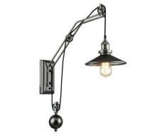 Applique Carrucole Rustica Metallo Vetro Specchio Lampada Da Parete E27 Ambiente I-arkita-ap