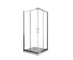 Box Doccia Angolare 90x90 Cm 2 Ante Scorrevoli In Cristallo Trasparente 6mm H190 Ginelli Sailor