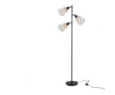 Lampada Da Terra Con 3 Paralumi Regolabili In Acciaio Ø36x165 Cm Benzoni Nera