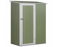 Casetta Box Da Giardino In Lamiera Per Deposito Attrezzi 143x89x186 Cm Outsy Verde Chiaro