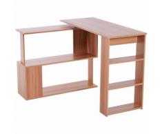 Scrivania Angolare Multiposizione Con 5 Ripiani Legno 140x120x78.2 Cm Benzoni