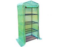 Serra Da Giardino Per Piante Con 4 Ripiani In Pe 70x50x160 Cm Verde Miozzi