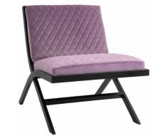 Poltrona Imbottita In Acciaio E Poliestere Effetto Trapuntato 65x82x68 Cm Benzoni Viola