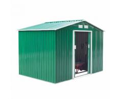 Casetta Box Da Giardino In Lamiera Verde 277x191x192 Cm Miozzi