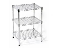 Scaffale In Acciaio Cromato 3 Ripiani 45x35x61 Cm Fumer