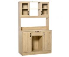 Mobile Credenza Alta Da Cucina 106x48x180 Cm In Legno Rovere