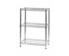 Scaffale In Acciaio Cromato Per Esterno 3 Piani 36x60x75cm Tosini Zn1424-3