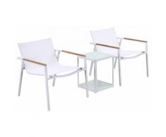 Set Tavolino E 2 Sedie Da Giardino In Alluminio Kraus Raffaello Bianco