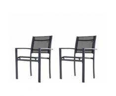 Set 2 Sedie Da Giardino 64x58x87 Cm In Textilene Miozzi Elegance Nero