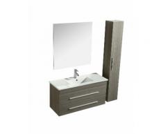Mobile Bagno Sospeso 100 Cm Lavabo E Specchio Vorich Urban Grigio