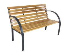 Panchina 2 Posti Da Giardino 120x62x82 Cm In Acciaio E Legno Di Abete