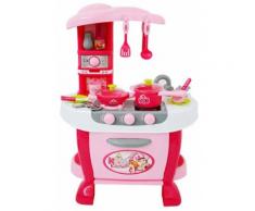 Cucina Giocattolo Per Bambini 73x51x30 Cm Con Utensili Kids Joy Rosa