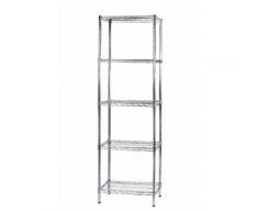 Scaffale In Metallo Cromato 5 Ripiani 45x60x200cm Tosini 5x456020