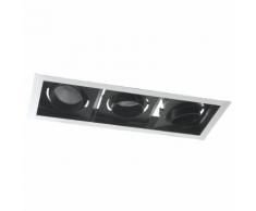 Tre Faretti Orientabili Incasso Bianco Nero Soffitto Ribassato Led 60 Watt Luce Naturale Intec Inc-apollo-3x20m