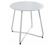 Tavolino Da Gardino Ø45 Cm In Ferro Epoxy Vorghini Bianco