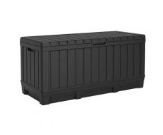 Baule Cassapanca Da Esterno 128x59x53,6 Cm In Resina Effetto Legno Keter Kentwood Antracite
