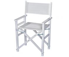 Sedia Da Regista Pieghevole In Legno Di Faggio 56x46x88 Cm Benzoni Bianco