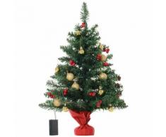 Albero Di Natale Artificiale Da Tavolo 60 Cm 73 Rami 15 Led Benzoni Verde