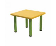 Tavolino Strong Giallo Con Piedi In Acciaio Inox Regolabili Per Bambini