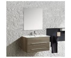 Mobile Bagno Sospeso 90 Cm Lavabo E Specchio Vorich Angy Rovere