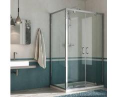 Box Doccia Angolare 75x120 Cm 2 Ante Battenti In Cristallo Trasparente 6mm H185 Fosterberg Koge Duo