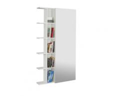Scarpiera Libreria 5 Ripiani In Melaminico 88,5x25x160cm Tft Sc Bianca Specchio