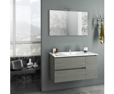 Mobile Da Bagno Sospeso Con Lavabo Specchio E Lampada A Led Tft Febe Grigio Rè Di Londra