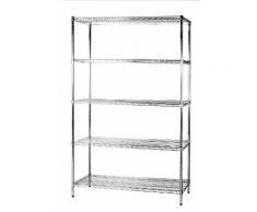 Scaffale In Metallo Cromato 5 Ripiani 60x120x200cm Tosini 5x601220